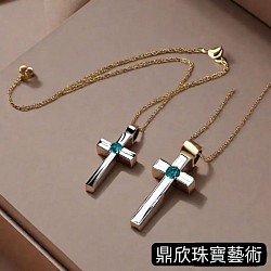 鑲嵌天然寶石的福音十字架設計款